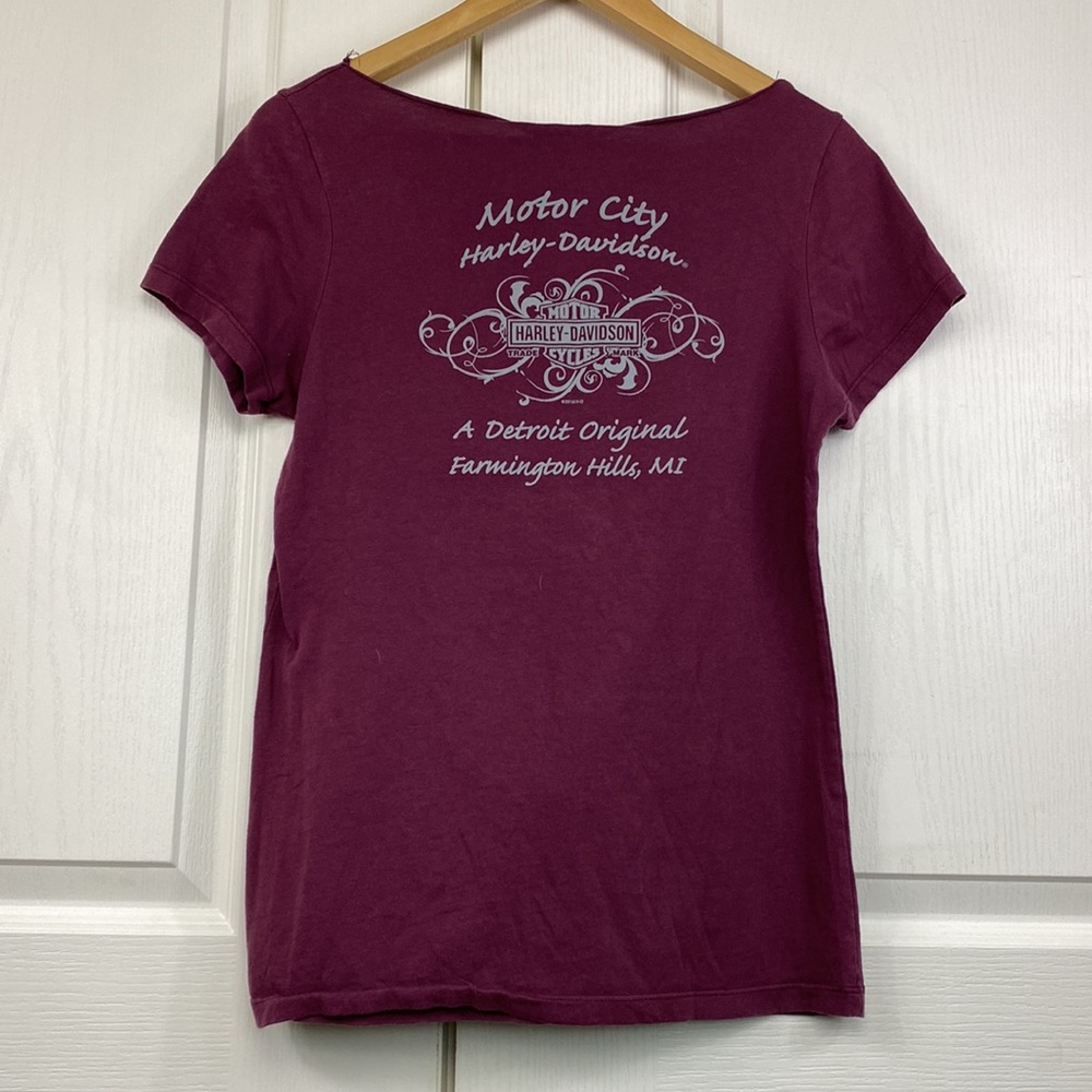 Harley Davidson Motor City, Michigan Bling Short sleeve Tee - Picture 3 of 7